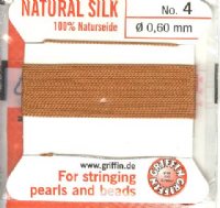2 Meters of #4 Cornelian Griffin Silk Cord with Fixed Needle